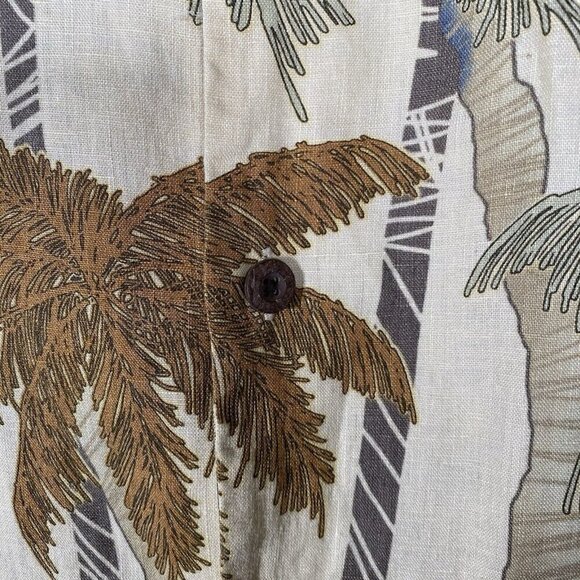 Tommy Bahama 100% Linen Camp Loop Collar Shirt Men's XL Hawaiian Palm Trees S/S - Picture 5 of 12